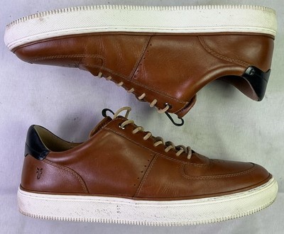 Frye Men's Astor Leather Low Lace Court Shoes-Caramel Brown-Size: 11