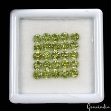 25 Pcs Natural Peridot 4mm Round Cut Loose Top Quality Loos 7.30 Ct Gemstone Lot