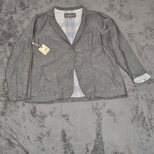 Horny Toad Womens Chamblazer Size L Charcoal Gray Blazer Jacket   Organic Cotton