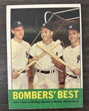 1963 Topps #173 BOMBERS' BEST  Tresh, Mickey Mantle, Richards YANKEES  EX+/EX-MT