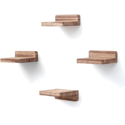 Kleine schwebende Regale, 4er-Set, Mini-Regaldekoration, Karbonisiertes Schwarz
