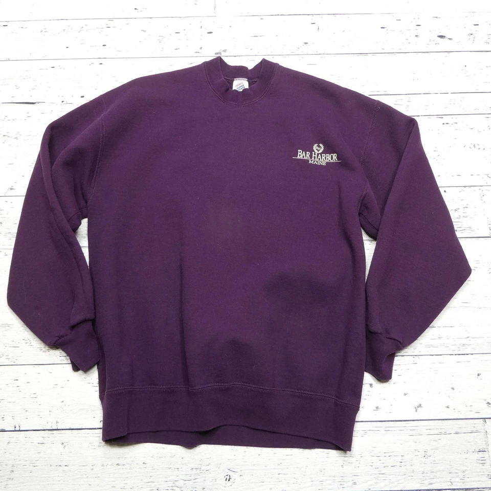 Sudadera De Colección Bar Harbor Maine Para Hombres Grande Púrpura Jerzees Súper Sudaderas Años 90 Foto 2 de 4