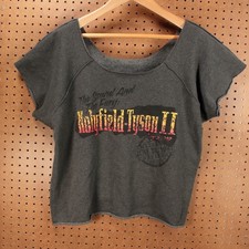 vtg usa made Tyson Holyfield 2 ii boxy crop sweatshirt ONE SIZE boxing 1997