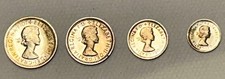 1964 Elizabeth II Silver Maundy Set inc 1p, 2p 3p & 4 Coins c/w Box