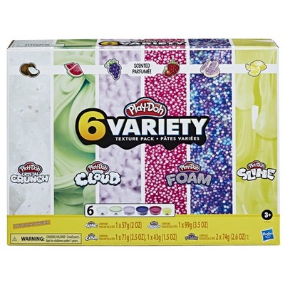 Play-Doh Slime, Crystal Crunch, Super Cloud, and Foam Medium, Multicolored