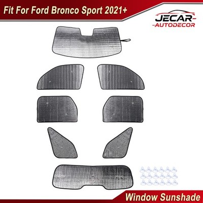   Window Sunshade Suns Visor Protect Uv Full Kit For Ford Bronco Sport 2021+ 4DR