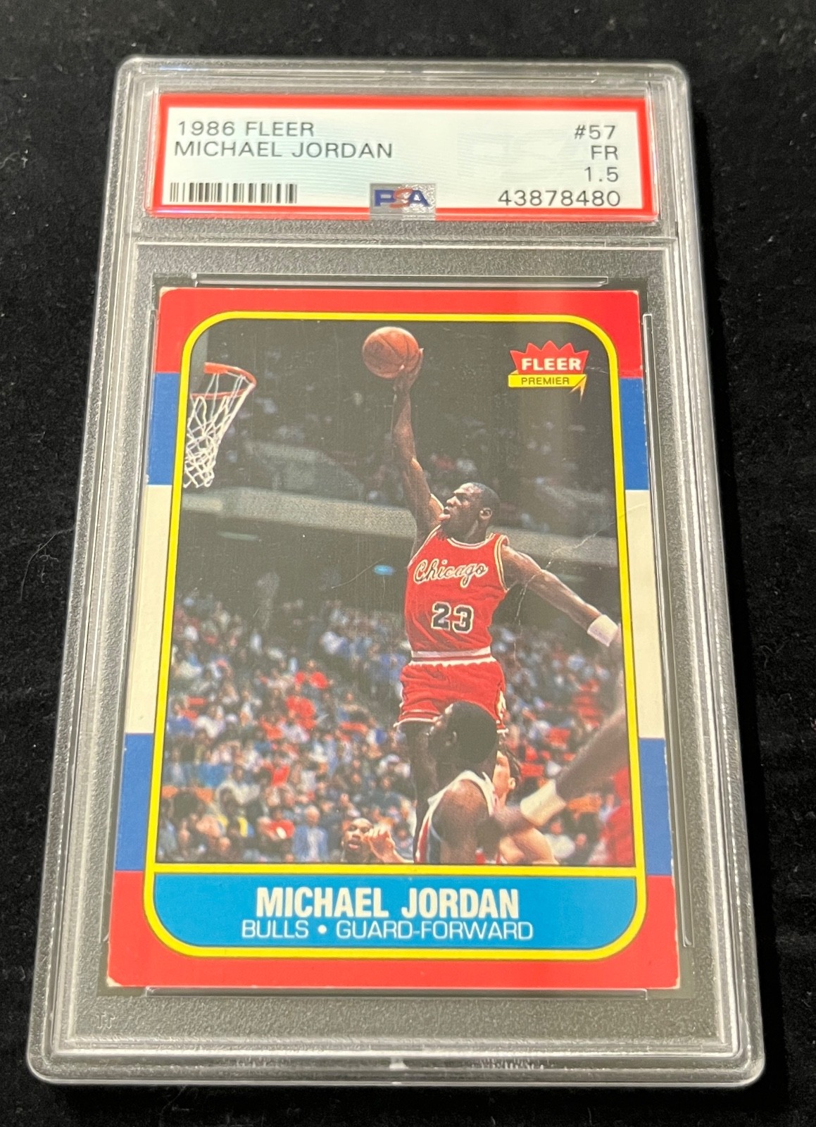 1986-87 FLEER MICHAEL JORDAN #57 ROOKIE CARD RC PSA 1.5 CENTERED
