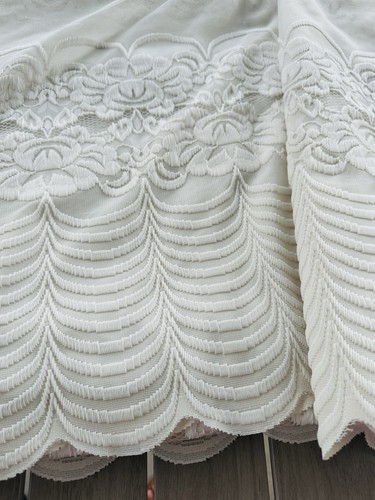 Set Of 2 Antique Tambour Net Lace Curtain Panels 54”x78” Embroidered Beautiful! - Picture 13 of 13