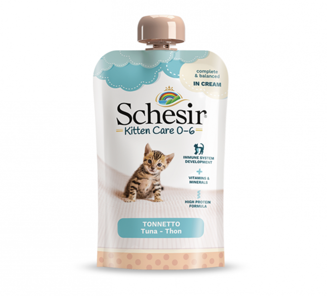 SCHESIR Kitten Care 0-6 Cream Tonnetto - Alimento completo per gattini da 0 a 6 mesi 150 gr - Immagine 2
