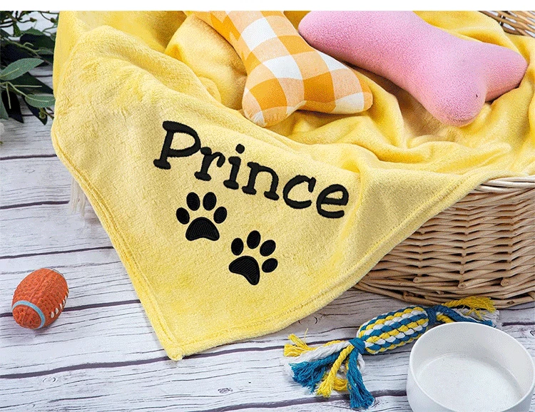 Custom Embroidered Name Personalised Pet Dog Cat Blanket Throw Flannel Xmas Gift - Image 4 of 4