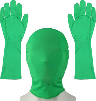 Chromakey Green Screen Gloves Hood Chroma Key Glove and Hood Invisible Effects B