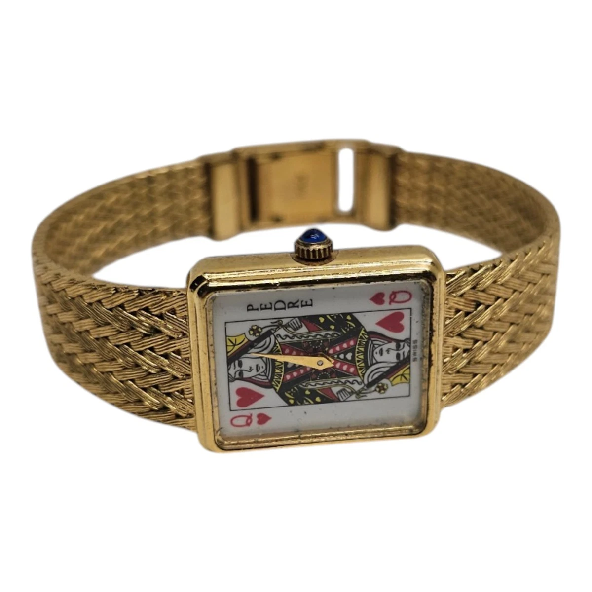 VTG Pedre Women 17 Jewel GoldTone Rectangle Dial Black Leather Watch New Battery 130L-FV-NEW.jpg?v=1762363049&  main image 2