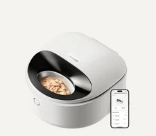 TESTED. GENTLY USED.  Petlibro Polar White Steel bowl Automatic cat pet Feeder