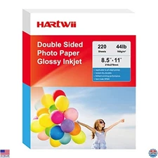 220 Sheets Premium Double-Sided Glossy Photo Paper 8.5x11" for Inkjet Printers