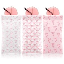 3 Pack Pink Bow Hard Shell Glasses Case with Cleaning Cloth Coquettish Sunglass