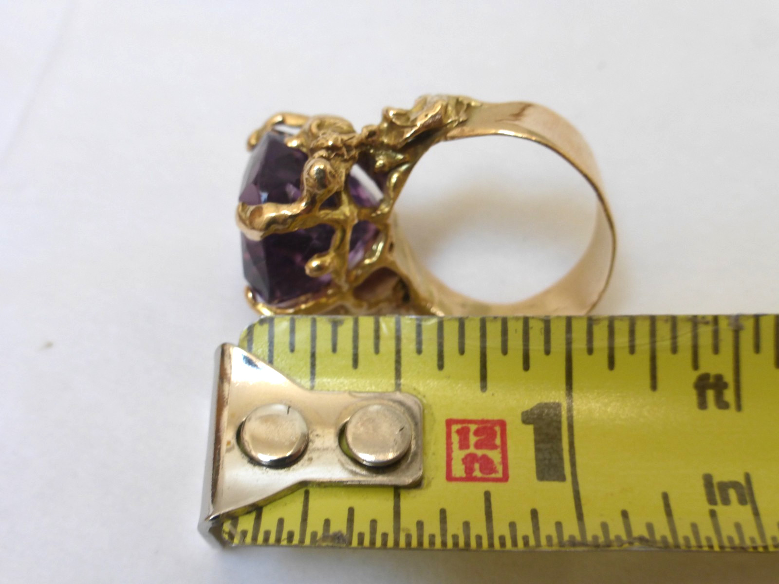 custom made 14k solid gold amethyst ring, size 6.… - image 7
