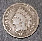 1905 Indian Head Cent Penny Antique U.S.A. Wheat Cent Coin Avg Circ