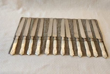 Antique Meriden Cutlery Knives Sterling  Band Mother Of Pearl Handle Set of 12