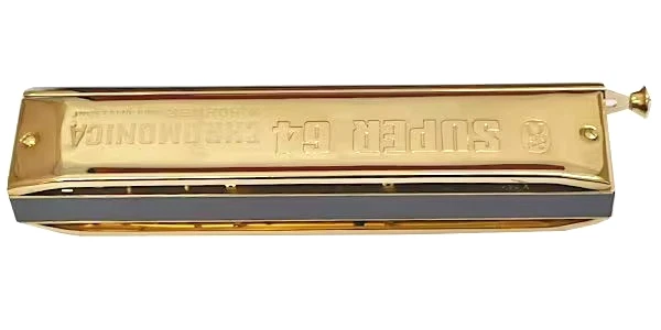 HOHNER Super 64 Gold 7583/64C Chromatic Harmonica C Key Japan Exclusive NEW - Image 2 of 2