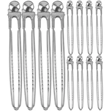 12Pcs Bill Clips Stainless Steel Alligator Hair Clips Sectioning Clips Salon ...