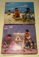 TWO 2 Vintage Sesame Street Muppets Bert and Ernie 24 Piece Puzzles