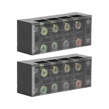 2pcs Terminal Strip With Cover For Bridge Lighting 60A 600V