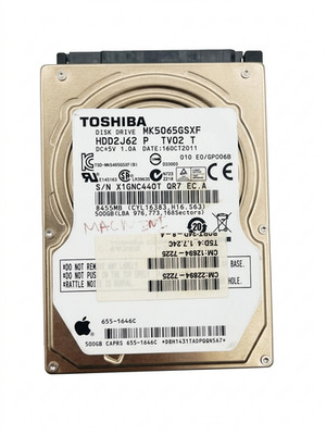 Toshiba 500GB Internal Hard Disk Drive Mo. MK5065GSXF Apple Hard Drive Pull