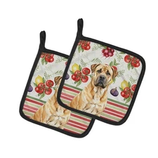 Fawn Boerboel Vegetables Pair of Potholders WDK8121PTHD