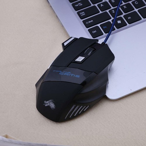 5500DPI LED Optical USB Wired Gaming Mouse 7 Buttons Gamer Computer Mice Black - Picture 4 of 12