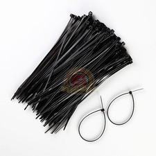 100 PACK 8 INCH ZIP TIES NYLON BLACK 40 LBS UV WEATHER RESISTANT WIRE CABLE