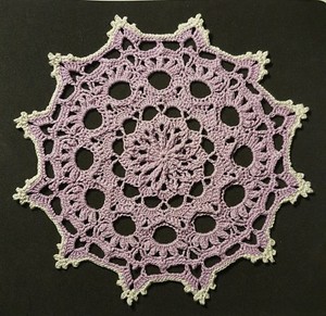 Crochet Lacy Weave Doily - Orchid