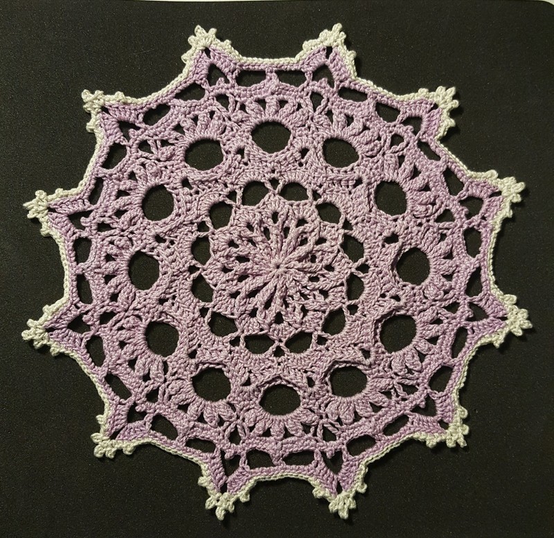 Crochet Lacy Weave Doily - Orchid