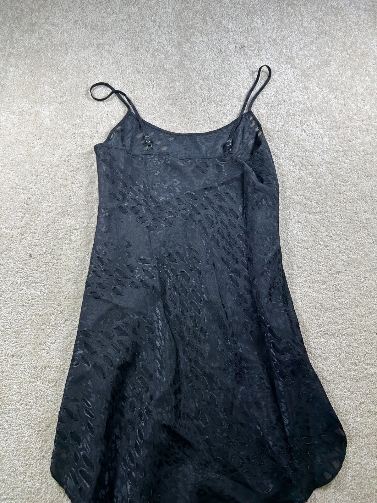 UNDERCOVER Secret Treasures taglia S abito nero burnout slip coquette sexy grunge capriccioso