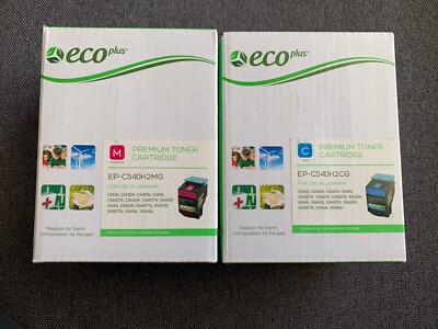 2 ECO Plus Premium Toner Cartridges 1 CYAN& 1 Magenta for use in Lexmark