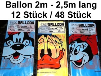 12/48 Stück XXL 2,5m Folien Ballon Disney Balloon Jumbo Luftsack Mickey Donald