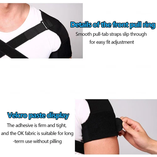 Double Shoulder Brace Support Torn Rotator Cuff Compression Sleeve Pain Reliefs - Picture 4 of 11