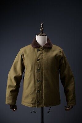 Vintage Mens WW2 USN Navy N-1 Deck Jacket Winter Wool Lined Vintage Mens WW2 USN Navy N-1 Deck Jacket Winter Wool Lined