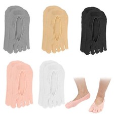 Women Toe Separator Socks Yoga Sports Foot Alignment Socks, 5 Pair