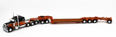 DCP 1:64 *BLACK & ORANGE* Peterbilt 389 Tri-Axle w/Magnitude HEAVY