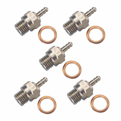 5 Pack #3 N3 70117 Steel Super Glow Plug RC Engines For Kyosho HPI HSP 1:10 B