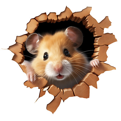 Mouse Sticker 4'' Cute Pet Rodent Small Critter Peeking Pest Hiding Wall Little