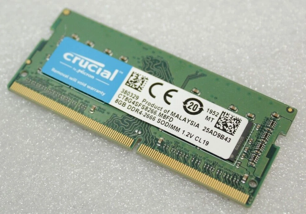 Crucial 8GB DDR 2666 DDR4 Laptop Memory Ram SODIMM CT8G4SFS8266.M8FD