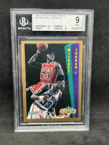 1992-93 Fleer Tony’s Pizza Michael Jordan SP Card #89 BGS 9 MINT Rare!