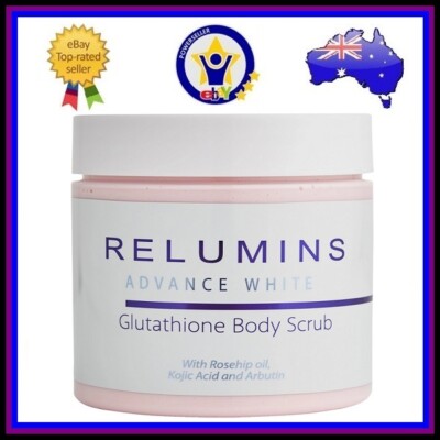 SKIN WHITENING GLUTATHIONE SCRUB 400ml + Rosehip Oil, Kojic Acid & Arbutin