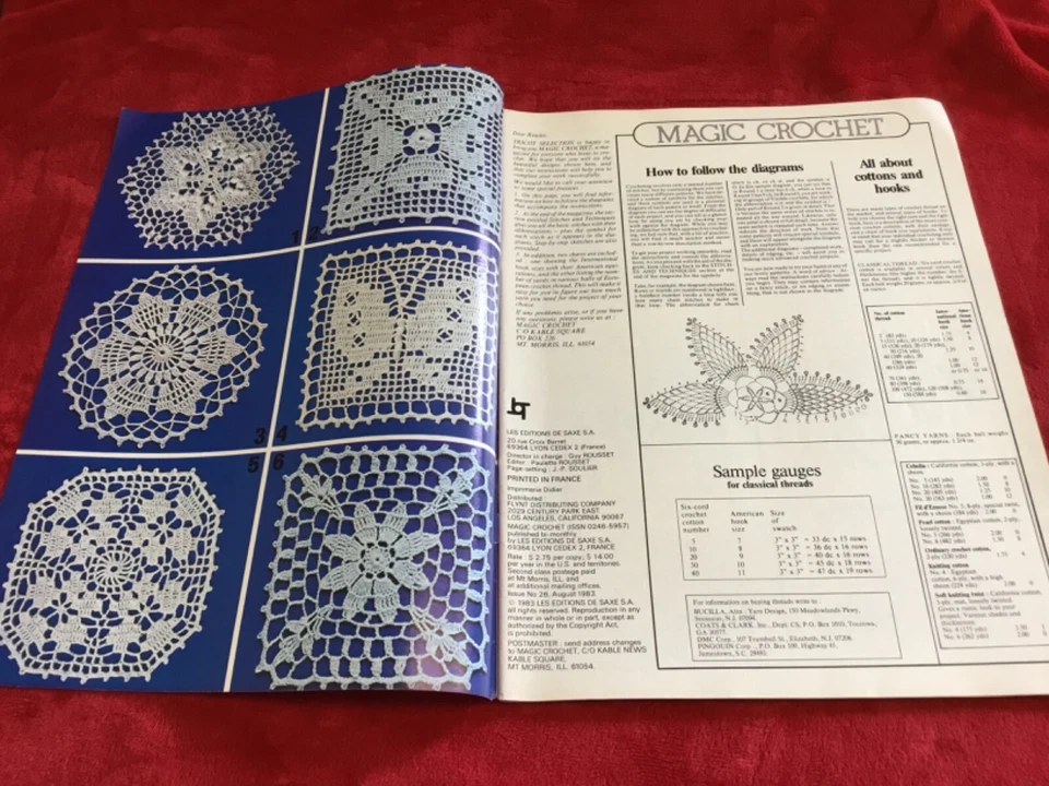 Magic Crochet Magazine - Aug 1983 - No. 26 - Turkish Delight Chair Set, Doilies - Image 3 of 4