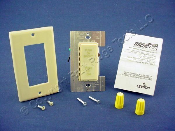 Leviton Ivory Multi Way On Off Dimmer Switch Microdim 600w Incandescent 10601 I