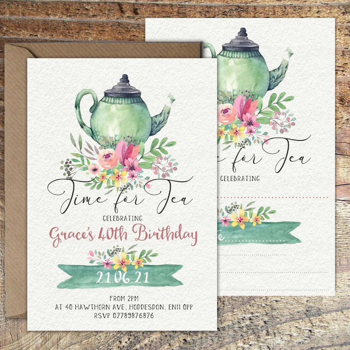 Tea outlet party invitations