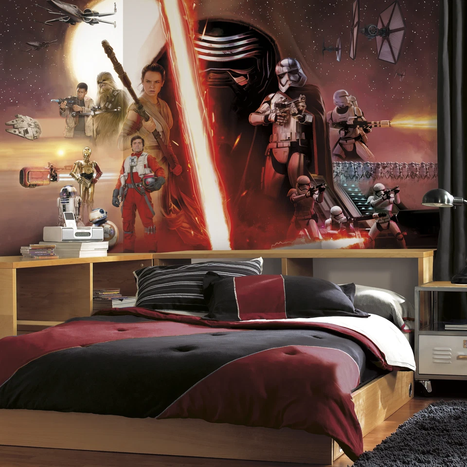 MURAL DE PARED STAR WARS EL DESPERTAR DE LA FUERZA Papel Pintado Prepagado y Rayable Decoración Foto 2 de 2