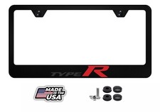 Type R Honda Civic License Plate Frame Black Sport Racing Premium Metal