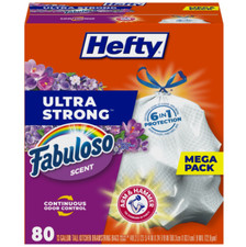13 gallon Trash Bags, Tall Kitchen Trash Bags, White, Fabuloso Scent, 80 Bags